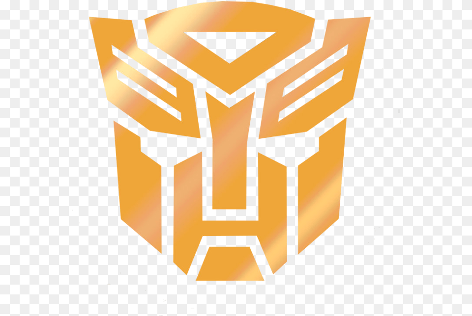 Gold Transformer Logo Autobot Logo, Emblem, Symbol, Cross Png