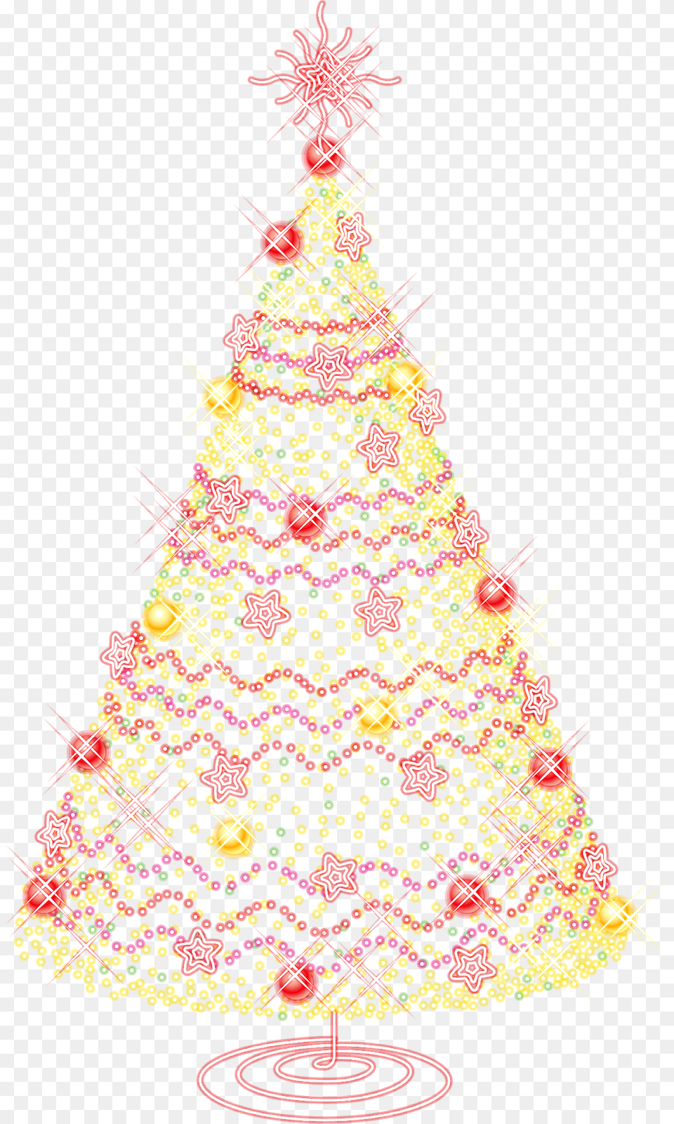 Gold Transparent Christmas Tree, Christmas Decorations, Festival, Chandelier, Christmas Tree Free Png