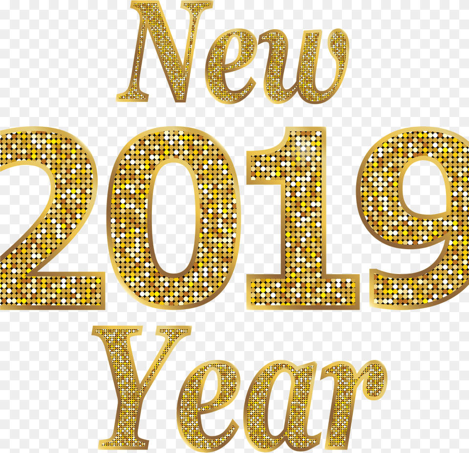 Gold Transparent Happy New Year 2019 Clipart New Year 2019, Number, Symbol, Text Png Image