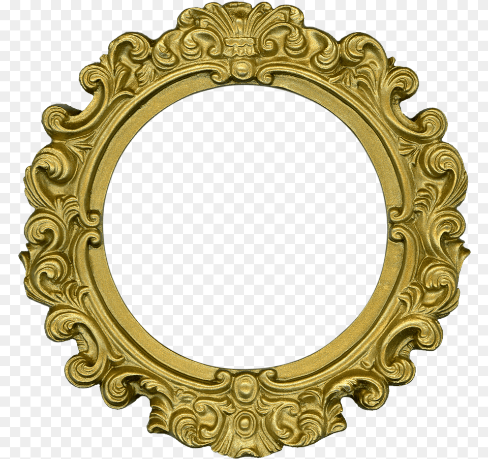Gold Transparent Round Photo Frame Round Vintage Picture Frame, Oval, Photography Free Png