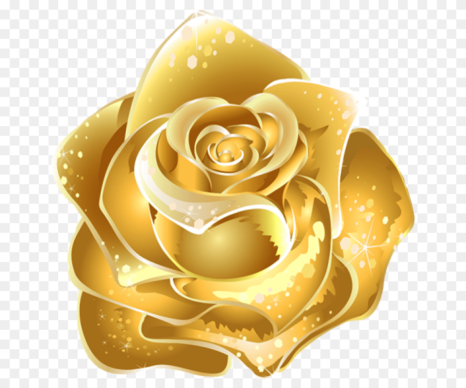 Gold Transparent Transparent Background Gold Rose, Flower, Plant Free Png Download