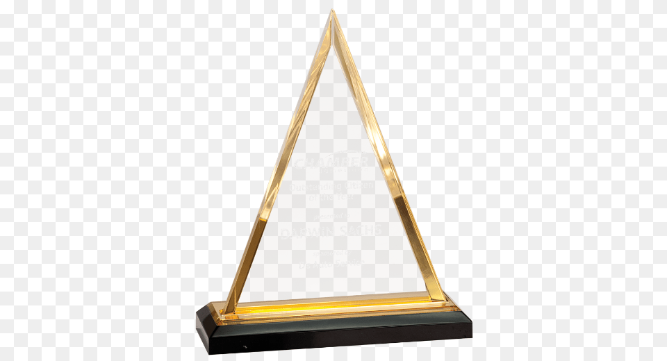 Gold Triangle Acrylic Award Base Free Png