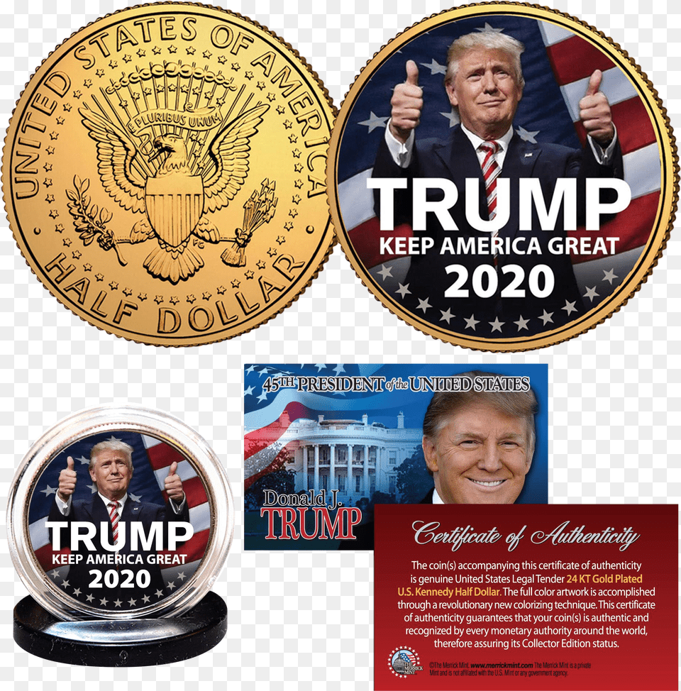 Gold Trump 2020 Collector Coin Jfk Half Dollar Vampirella Collectible Coin Free Png