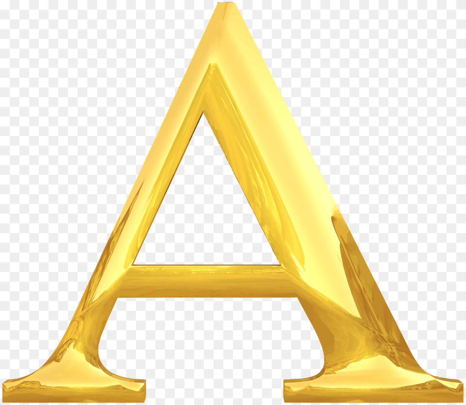 Gold Typography Letter A, Triangle, Rocket, Weapon Free Png