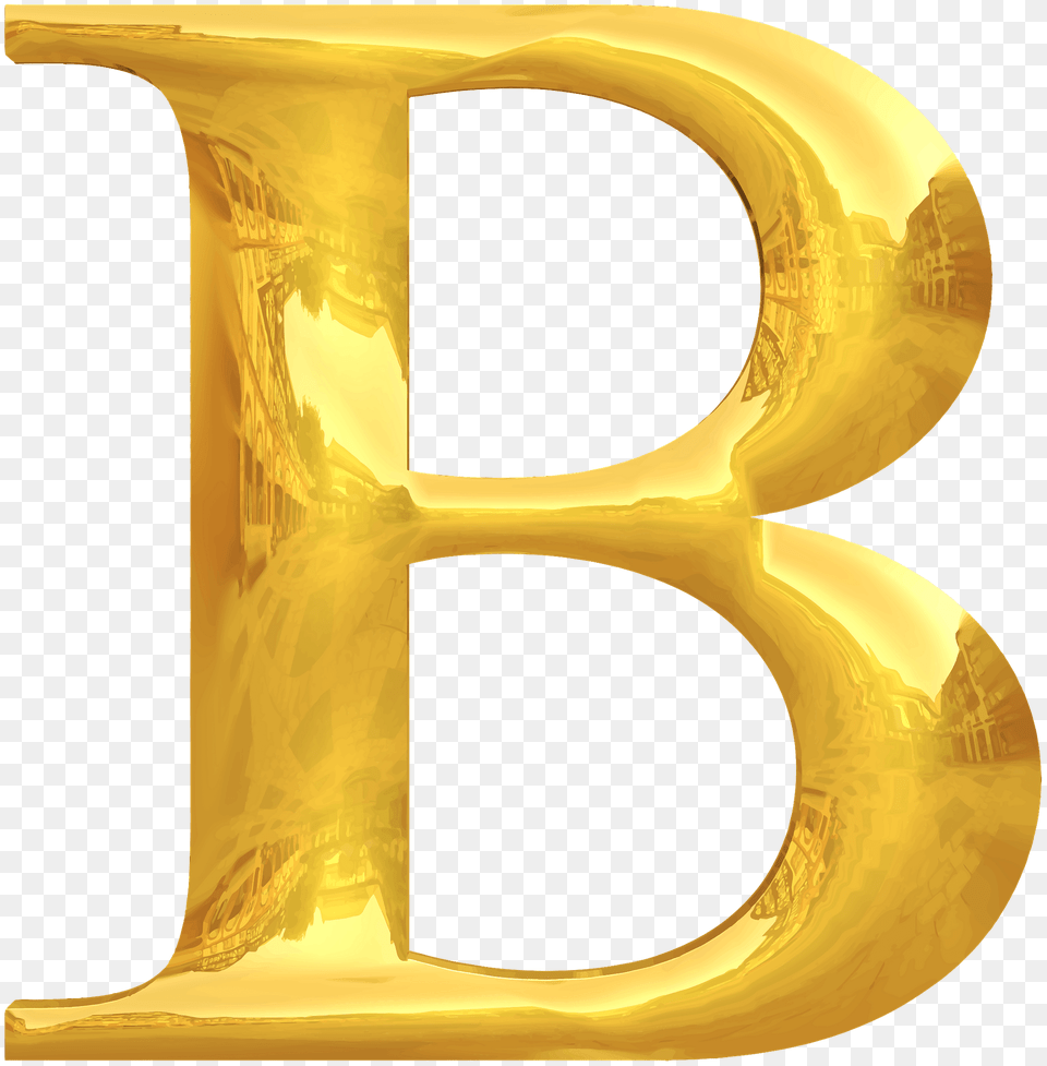Gold Typography Letter B, Text, Symbol, Number Free Png Download