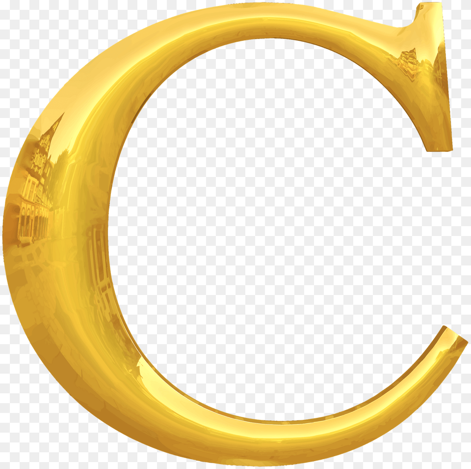 Gold Typography Letter C, Brass Section, Horn, Musical Instrument Free Png