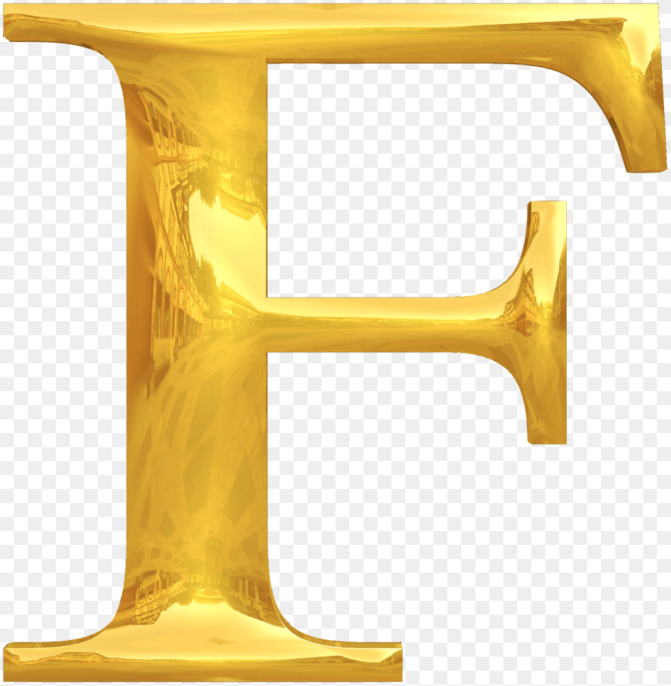 Gold Typography Letter F, Brass Section, Horn, Musical Instrument, Smoke Pipe Png