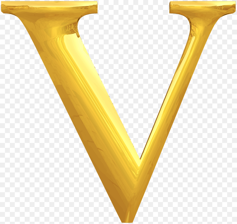 Gold Typography Letter V, Triangle, Smoke Pipe, Weapon Png