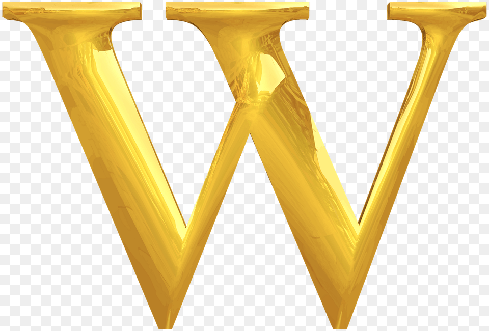 Gold Typography Letter W, Weapon Free Png Download