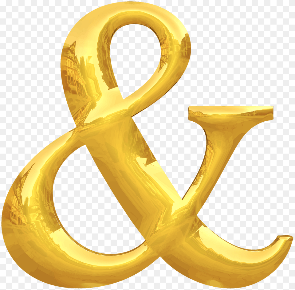 Gold Typography Symbol, Alphabet, Ampersand, Text Png Image