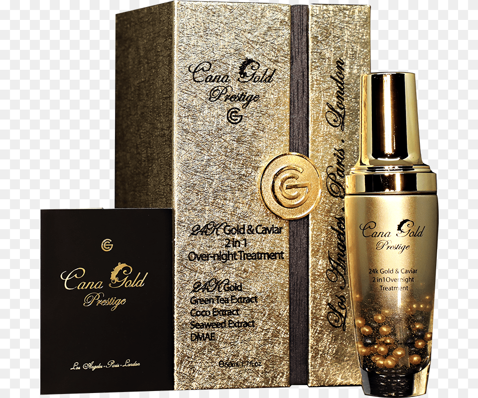 Gold U0026 Caviar 2 In 1 Overnight Treatment Fashion Brand, Bottle, Cosmetics, Perfume Free Png