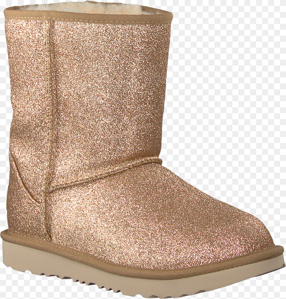 Gold Ugg Classic Ankle Boots Classic Short Ii Glitter Snow Boot, Clothing, Footwear, Shoe, Cowboy Boot Free Transparent Png