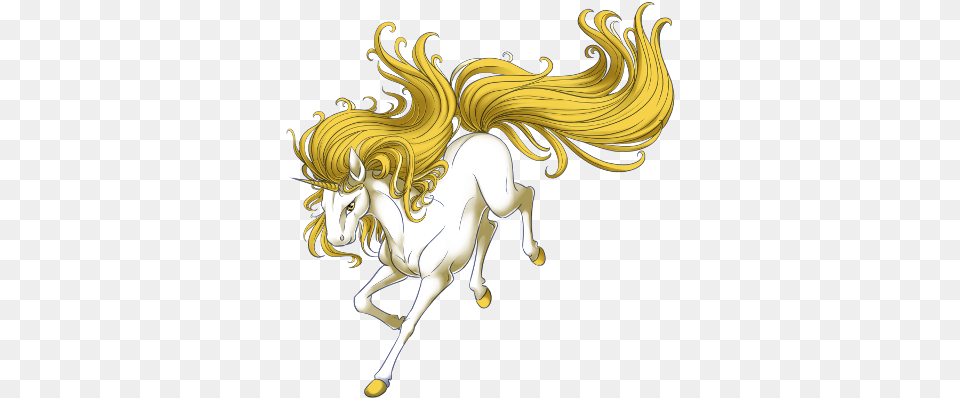 Gold Unicorn Fictional Character, Art, Animal, Horse, Mammal Png Image