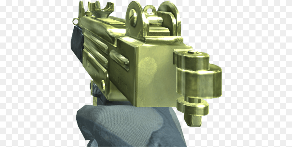 Gold Uzi Cod 4 Mini Uzi Gold, Weapon, Firearm, Gun, Machine Gun Png Image