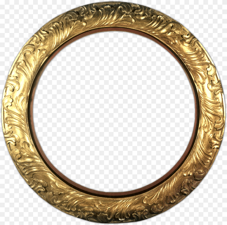 Gold V42 Photos Round Frame Transparent Background Png