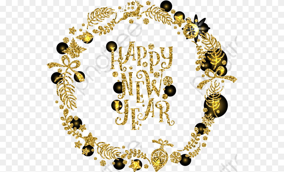 Gold Vector Lace And Happy New Year File, Chandelier, Lamp, Treasure, Festival Free Png Download