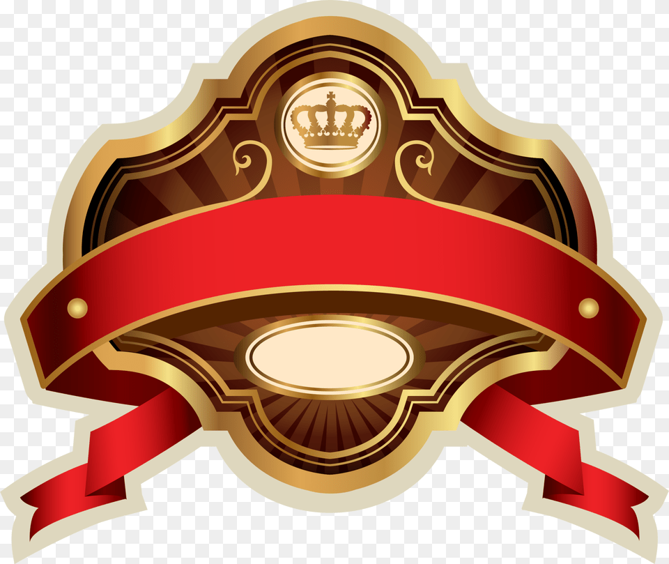 Gold Vector Red Golden Ribbon Gold Badge, Logo, Symbol, Emblem, Dynamite Free Png Download