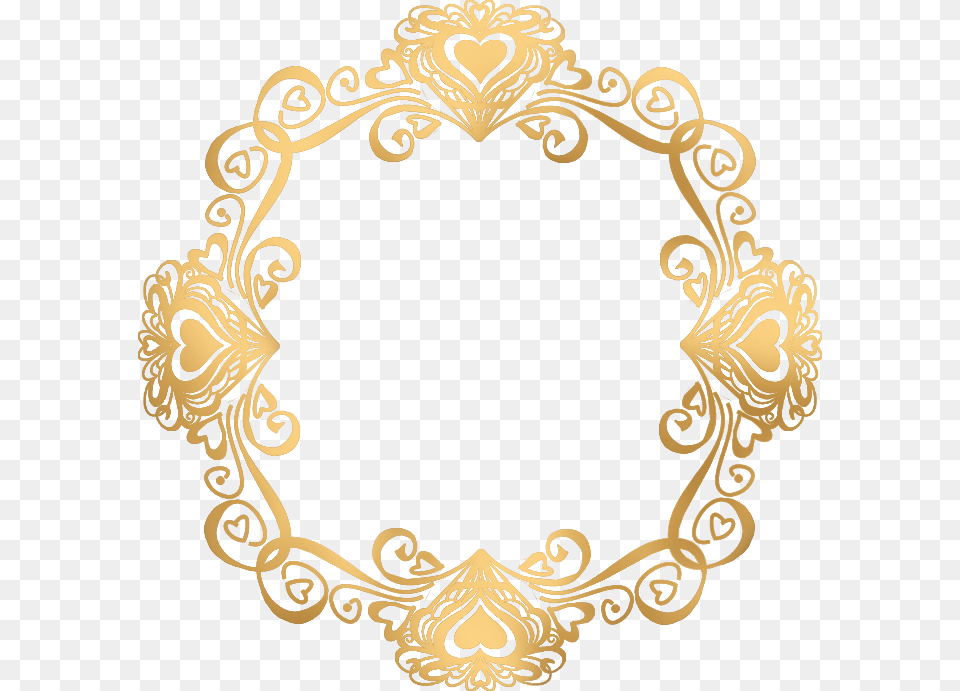 Gold Vintage Border, Oval, Pattern Png Image