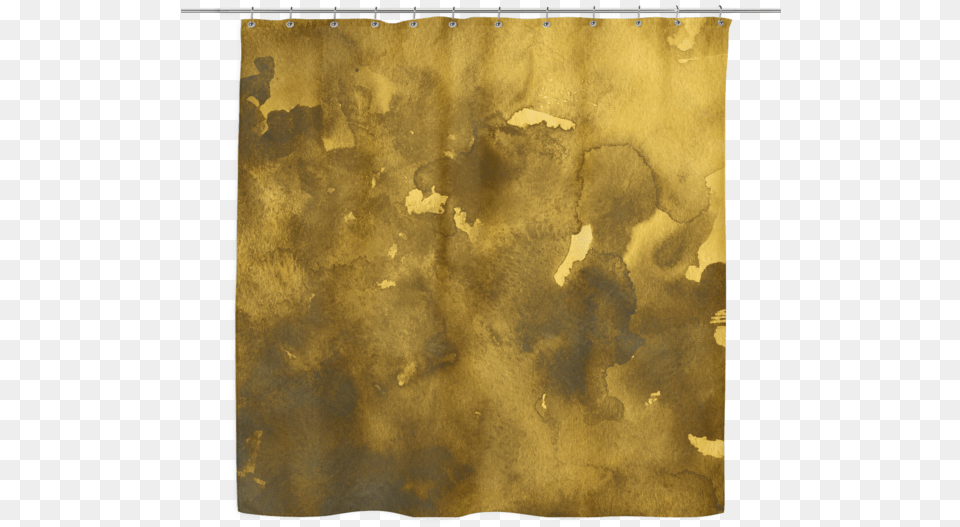 Gold Watercolor Shower Curtain Watercolor Painting, Canvas, Texture, Paper, Stain Free Png Download