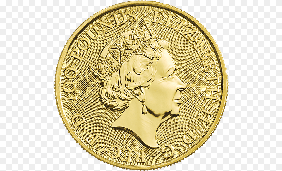 Gold White Lion Of Mortimer Back 1 Oz Britannia Oriental Border Gold Coin, Face, Head, Person, Adult Free Png