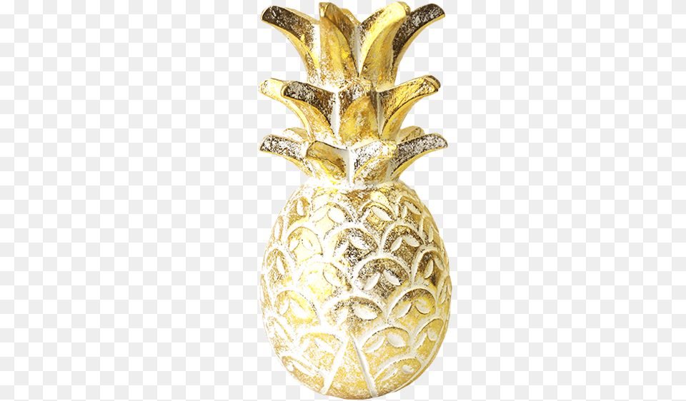 Gold White Washed Pineapple Table Decor Gold Ananas, Food, Fruit, Plant, Produce Free Png