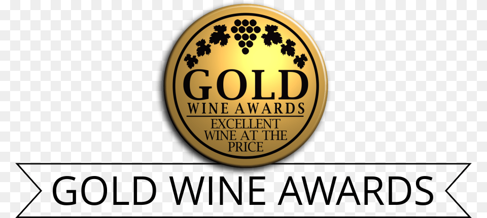 Gold Wine Awards Emblem, Logo, Coin, Money Png Image