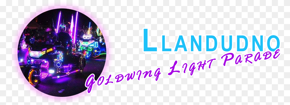 Gold Wing Light Parade Llandudno, Purple, Person, Lighting, Motorcycle Free Png Download