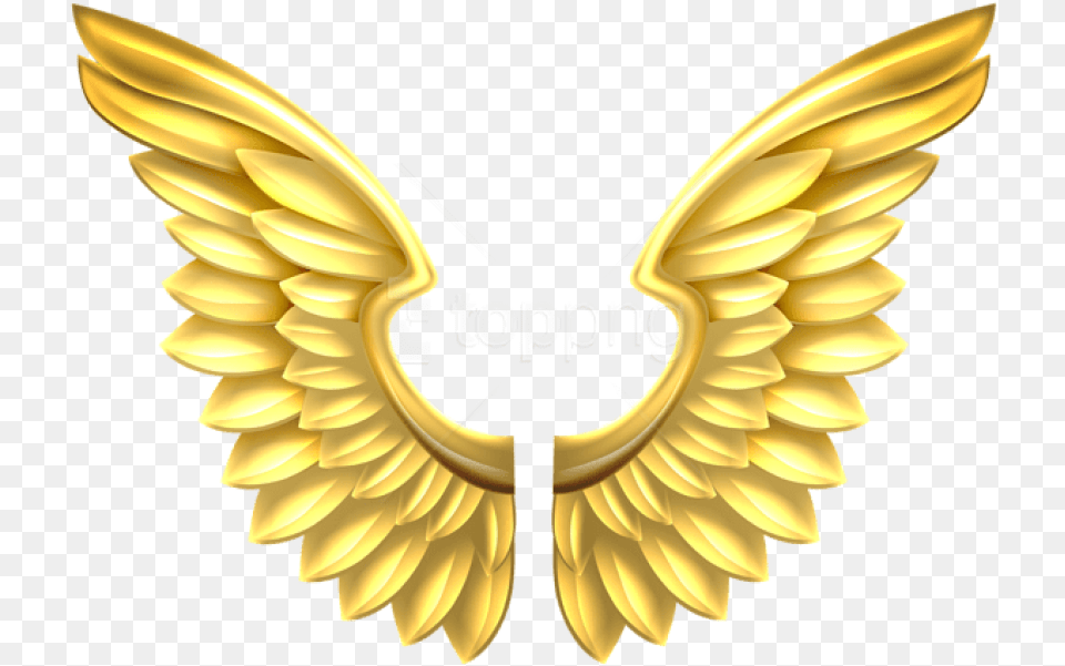 Gold Wings Clipart Gold Angel Wings, Emblem, Symbol, Badge, Logo Free Png Download