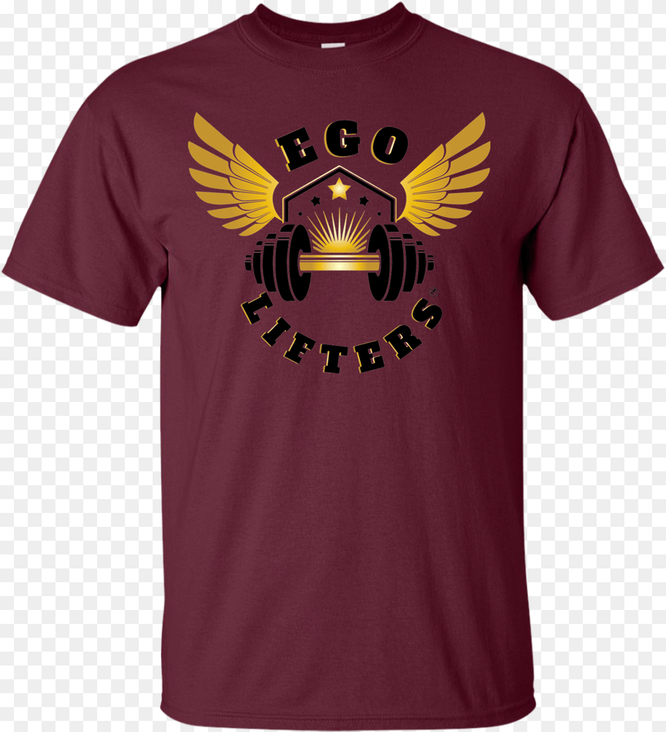 Gold Wings T, Clothing, T-shirt, Shirt, Maroon Free Transparent Png