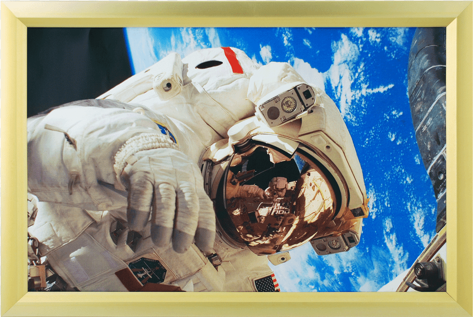 Gold Wrapped Wood Picture Frame, Astronomy, Outer Space, Person, Adult Free Png Download