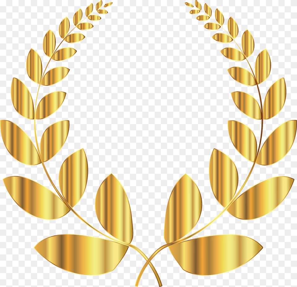 Gold Wreath Laurel Leaves Background, Pattern Png