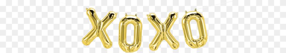 Gold Xoxo Balloon Letters Hanging As A Garland Against Ballon Xoxo, Accessories Png Image