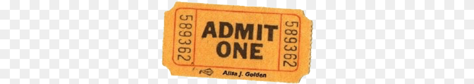 Gold Yellow Orange Vintage Ticket Admitone Raffle Aesthetic Admit One Ticket, Paper, Text, Scoreboard Png Image