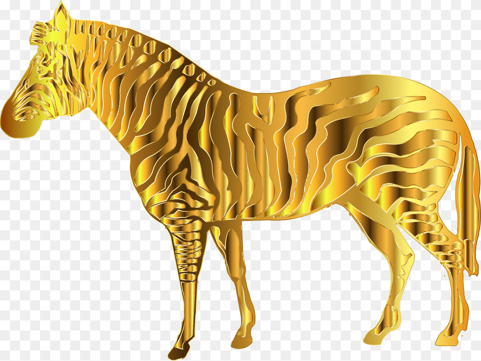 Gold Zebra Gold Animal Clipart, Mammal Png