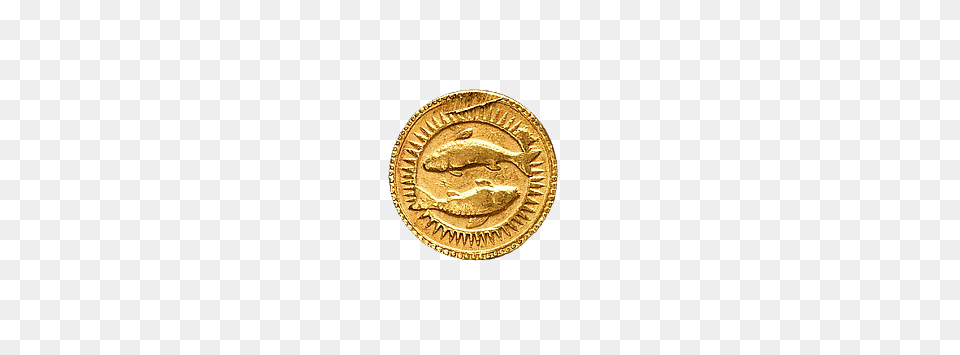 Gold Zodiac Coin Pisces, Money Free Png Download