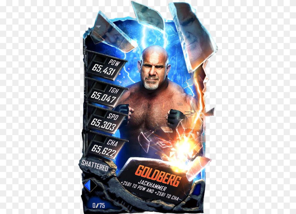 Goldberg S5 24 Shattered Wwe Supercard Shattered Alexa Bliss, Advertisement, Poster, Adult, Male Free Png