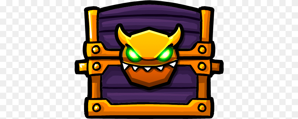 Goldchest Geometry Dash Demon Chest, Treasure, Furniture Png Image
