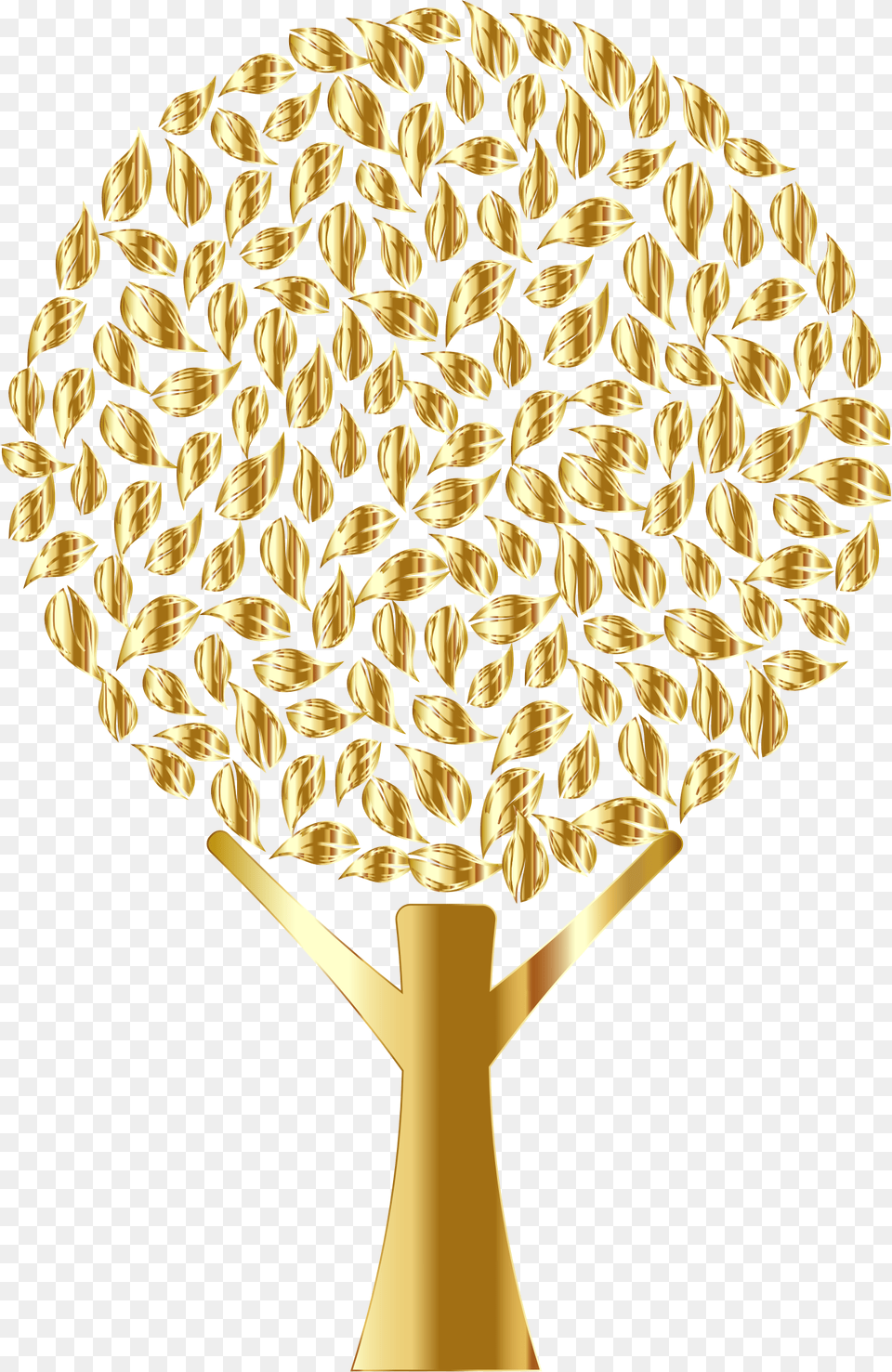 Golden Abstract Tree Variation 2 No Background Clip, Gold, Trophy, Racket, Chandelier Free Png Download