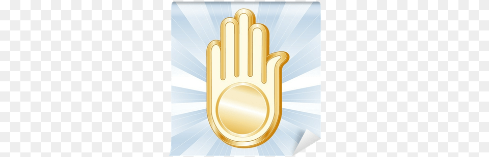 Golden Ahimsa Icon Of The Jain Faith Jainism, Gold, Clothing, Glove Free Png