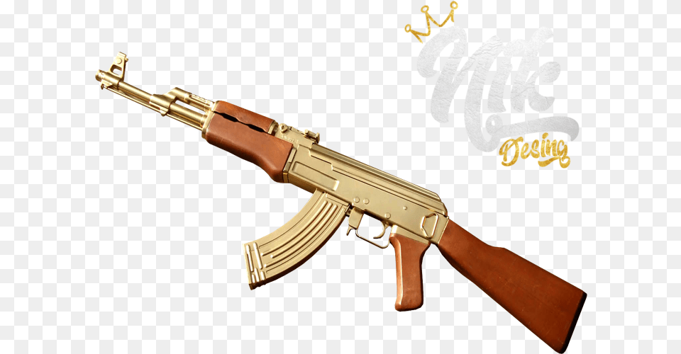 Golden Ak 47, Firearm, Gun, Rifle, Weapon Free Png Download