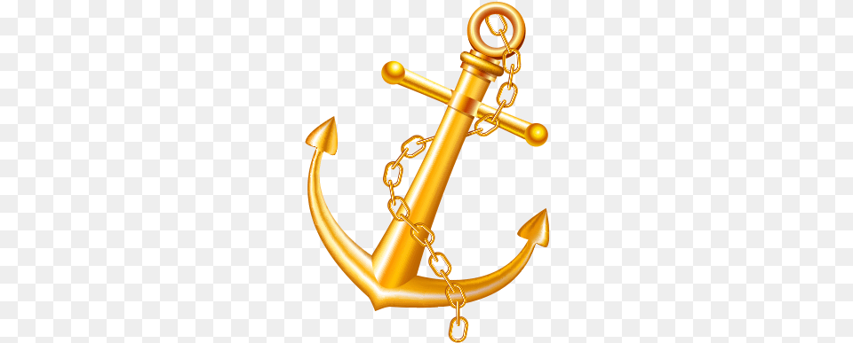 Golden Anchor Gold Anchor Clipart, Electronics, Hardware, Hook, Smoke Pipe Png Image