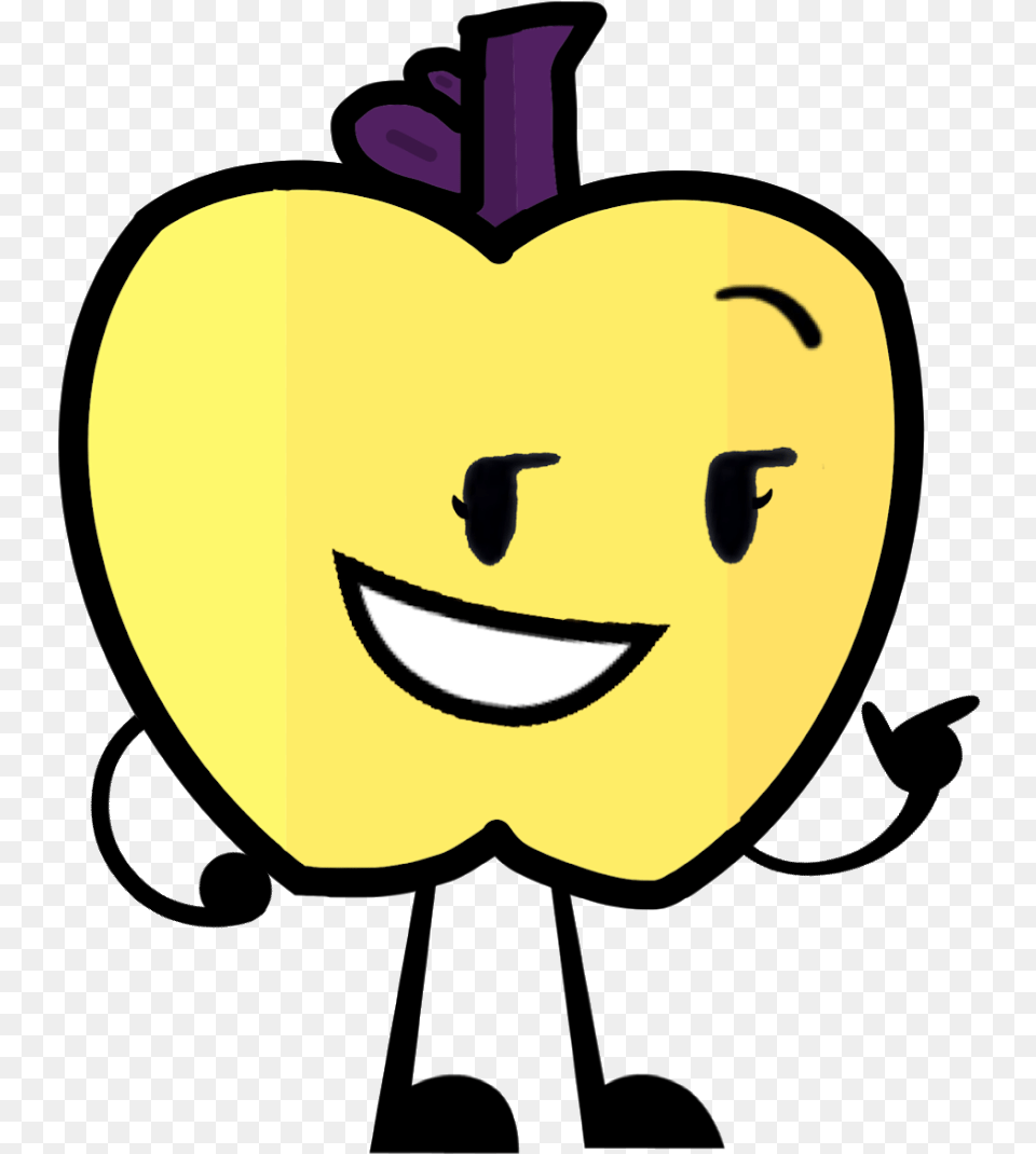 Golden Apple Cartoon Full Size Image Pngkit Smiley, Produce, Plant, Food, Fruit Png
