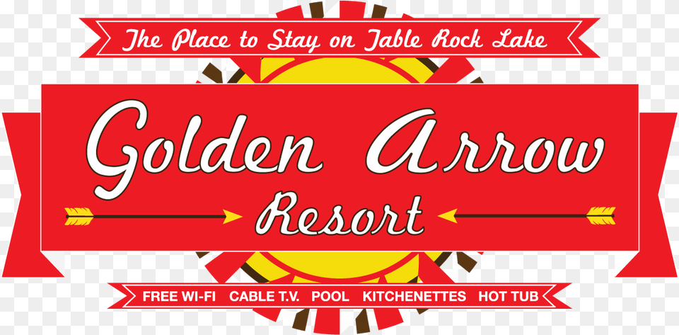 Golden Arrow Resort U2013 Affordable Lodging Near Silver Dollar Golden Arrow Resort, Advertisement, Logo, Poster, Text Free Transparent Png