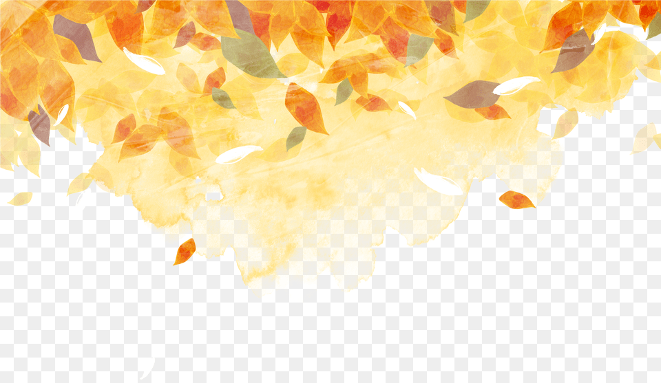 Golden Autumn Watercolor Painting Autumn Leaf Color Family Gathering Family Reunion Background Png Image