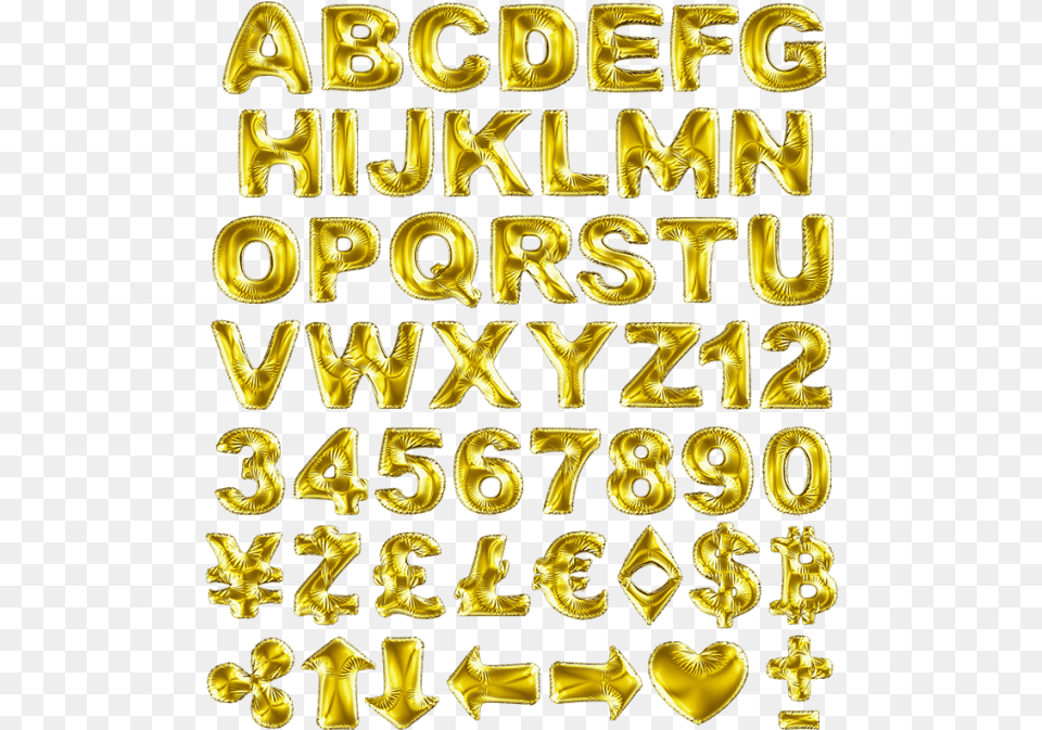 Golden Balloon Font, Text, Alphabet Free Transparent Png