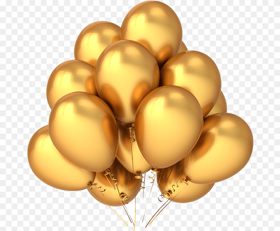 Golden Balloon Transparent Birthday Balloons Gold, Chandelier, Lamp Png Image