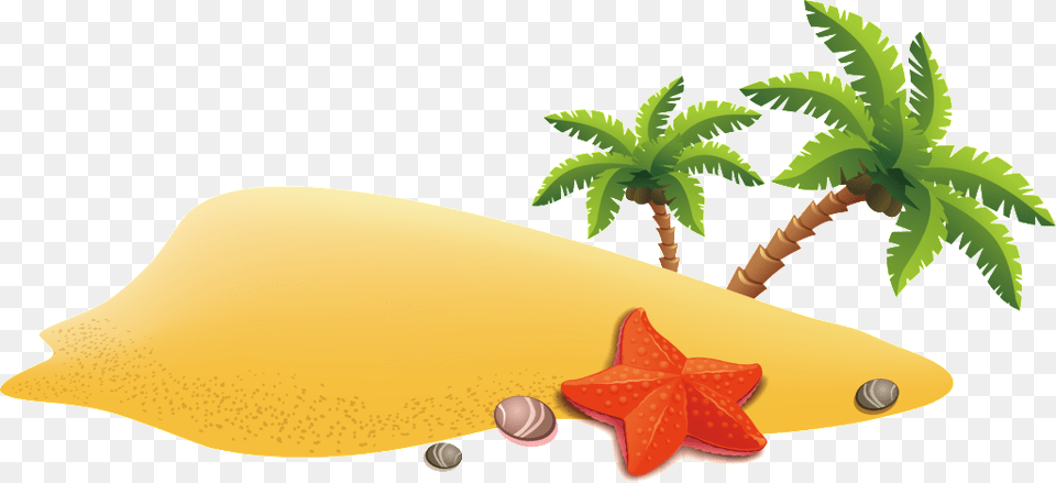 Golden Beach Decoration Vector Vector, Leaf, Plant, Summer, Tree Free Png Download