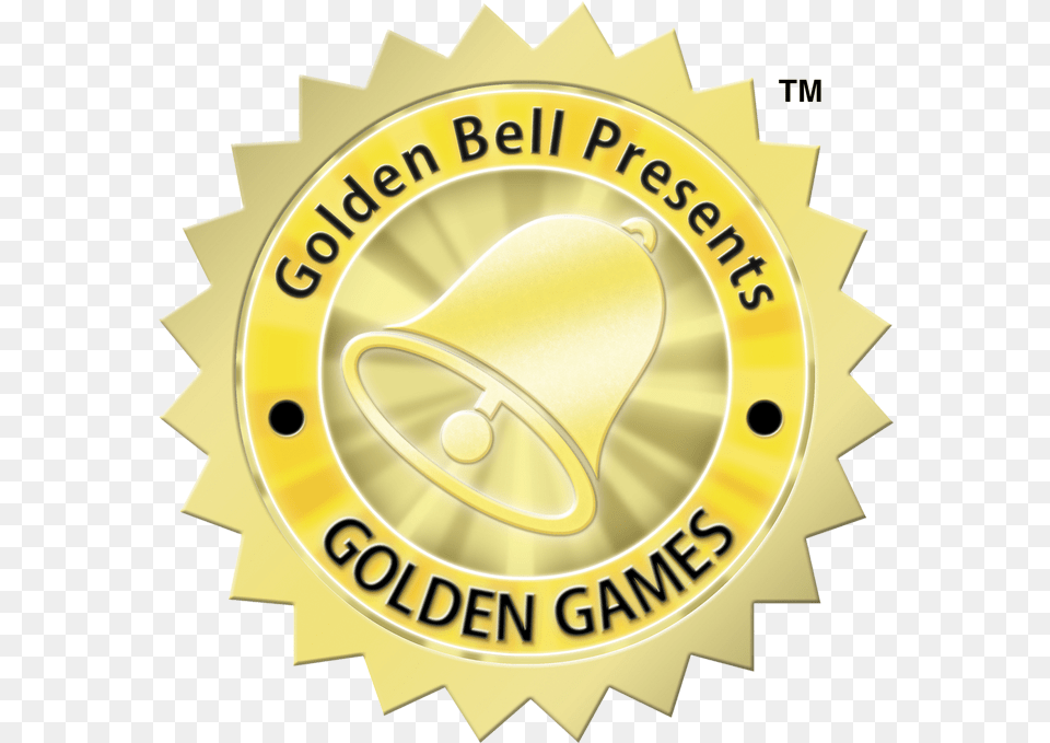 Golden Bell Presents Golden Games Snip Its Wacky Wax, Badge, Logo, Symbol, Gold Free Transparent Png