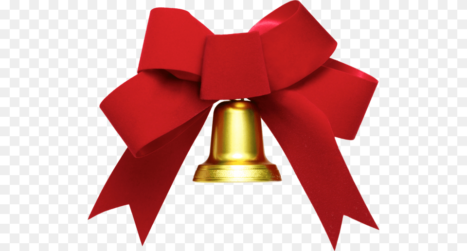 Golden Bell Red Ribbon Ribbon Bell Transparent Free Png Download