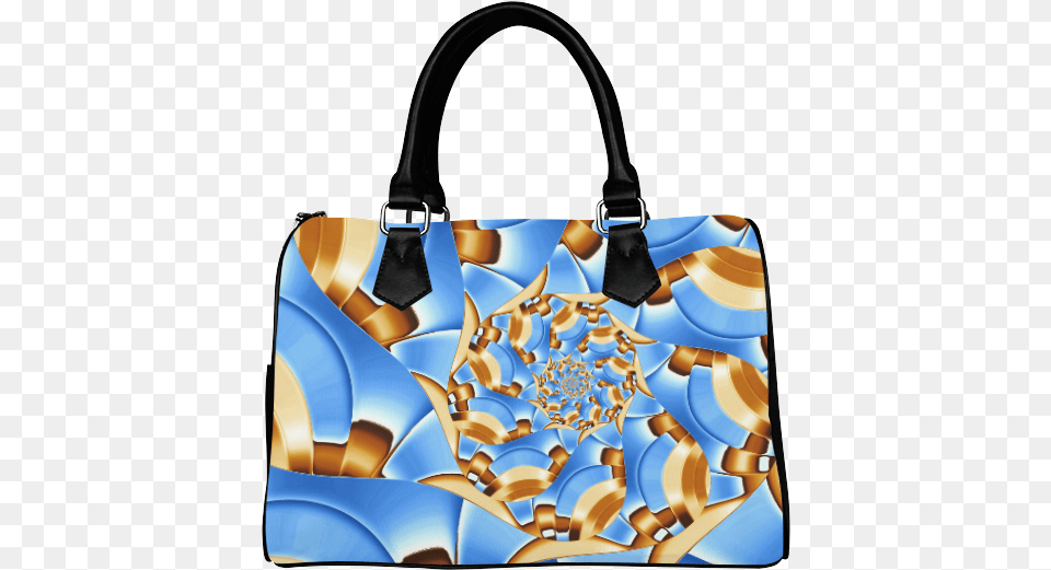 Golden Blue Bubble Spiral Boston Handbag Handbag, Accessories, Bag, Purse Free Png Download